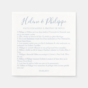 Serviette En Papier Serviettes De Cocktail De Mariage Bleu Poussiéreux