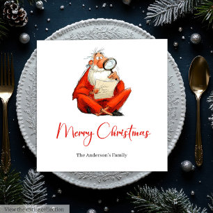 Serviette En Papier Serviettes de cocktail drôles de Noël avec un Père