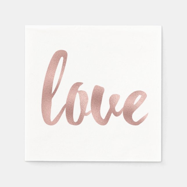 Serviette En Papier serviettes de cocktail en or rose (Devant)