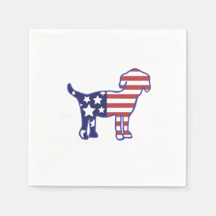 Serviette En Papier Serviettes de cocktail patriotique avec chien