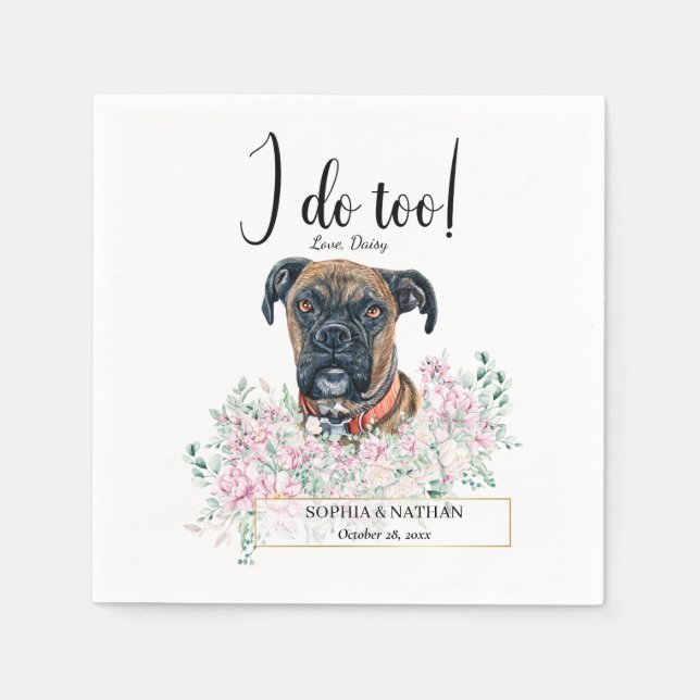 Serviette En Papier Serviettes de cocktail pour mariage avec Boxer (Devant)