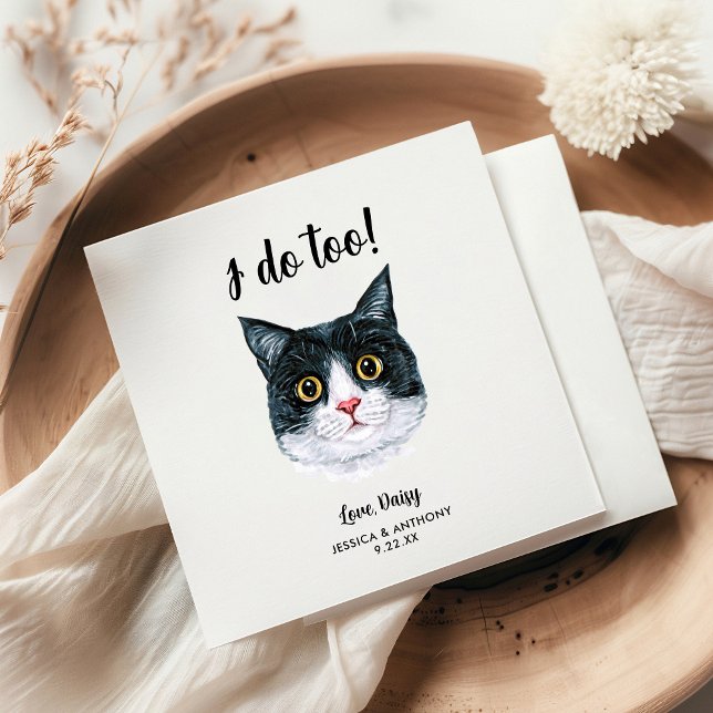 Serviette En Papier Serviettes de cocktail pour mariage de chat (Créateur téléchargé)