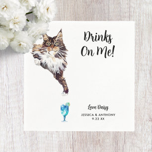 Serviette En Papier Serviettes de cocktail pour mariage de chat