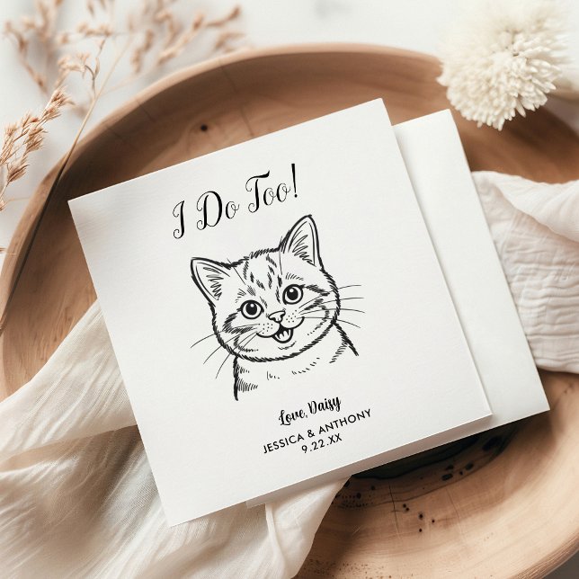 Serviette En Papier Serviettes de cocktail pour mariage de chat modern (Créateur téléchargé)