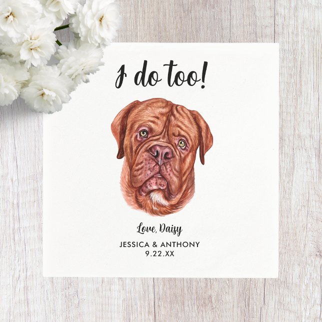 Serviette En Papier Serviettes de cocktail pour mariage de chien (Créateur téléchargé)