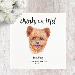 Serviette En Papier Serviettes de cocktail pour mariage de chien