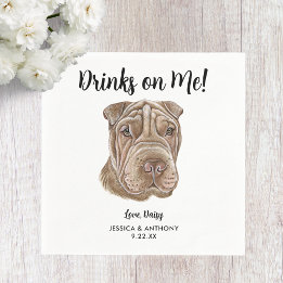 Serviette En Papier Serviettes de cocktail pour mariage de chien