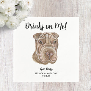 Serviette En Papier Serviettes de cocktail pour mariage de chien