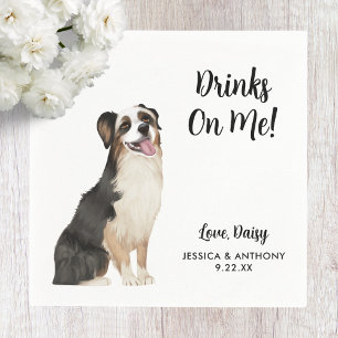 Serviette En Papier Serviettes de cocktail pour mariage de chien