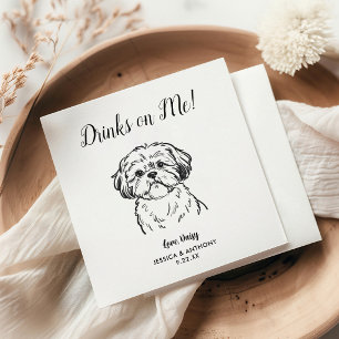 Serviette En Papier Serviettes de cocktail pour mariage de chien moder