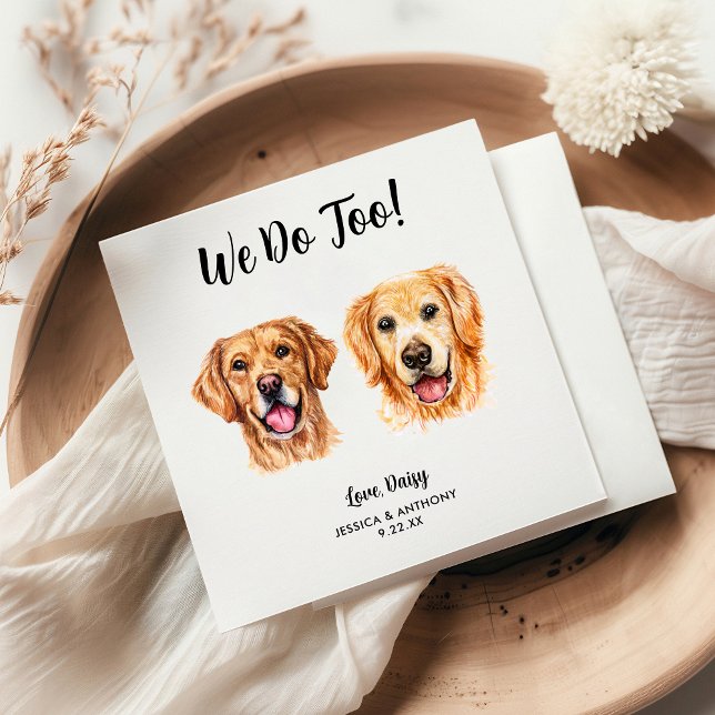 Serviette En Papier Serviettes de cocktail pour mariage de chiens (Créateur téléchargé)