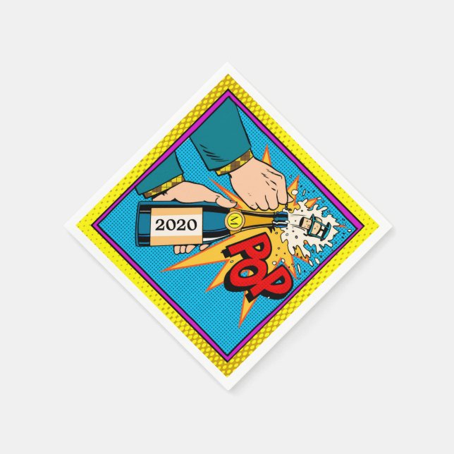 Serviette En Papier Serviettes de cocktail rétro Champagne (soirée) (Coin)