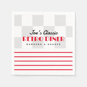Serviette En Papier Serviettes de cocktail rétro des années 50 branché