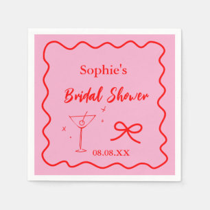 Serviette En Papier Serviettes De Cocktails Roses Et Rouges Rétro