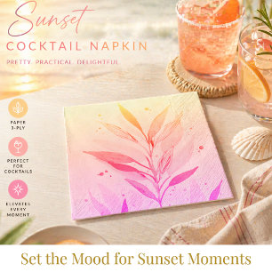Serviette En Papier Serviettes de coucher de soleil côtier Décoration 