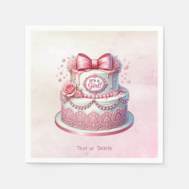 Serviette En Papier Serviettes de cuisine de gâteau rose (Devant)
