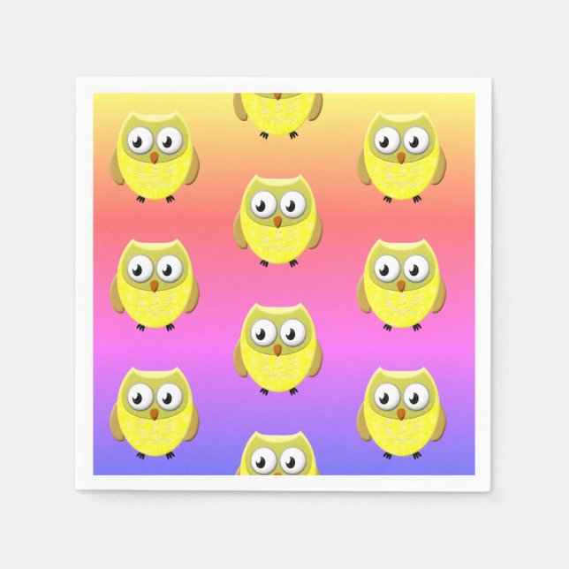 Serviette En Papier Serviettes de dessin pour bébé hibou (Devant)