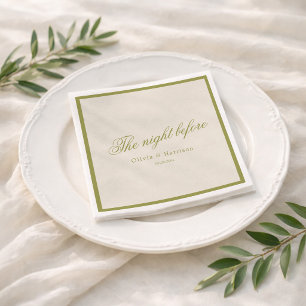Serviette En Papier Serviettes de diner de répétition vert olive pour