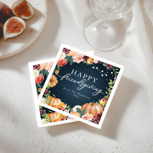 Serviette En Papier Serviettes de dîner Rustique Floral d'Automne pour