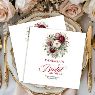 Serviette En Papier Serviettes de douche de mariage florales en couleu