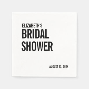 Serviette En Papier Serviettes de douche de mariée à typographie simpl