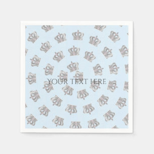 Serviette En Papier Serviettes de fête bleu couronne vintage conte de