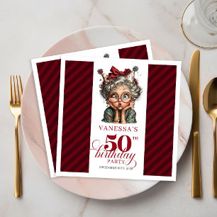 Serviette En Papier Serviettes de fête d'anniversaire 50 ans drôles gr