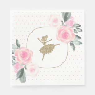 Serviette En Papier Serviettes de fête d'anniversaire ballerine floral