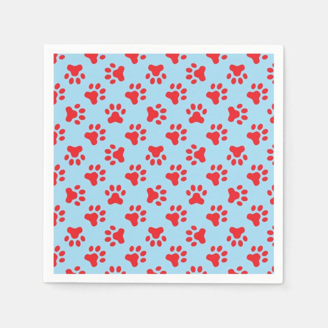 Serviette En Papier Serviettes de fête d'anniversaire de chiot bleu em (Devant)