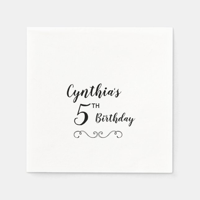 Serviette En Papier Serviettes de fête d'anniversaire personnalisées (Devant)