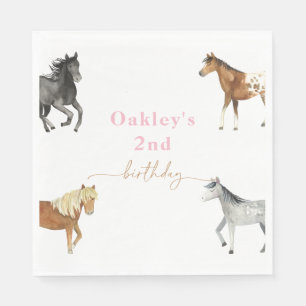 Serviette En Papier Serviettes de fête d'anniversaire pour les filles