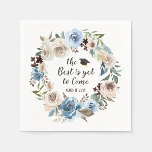 Serviette En Papier Serviettes de fête de fin d'études florales poussi