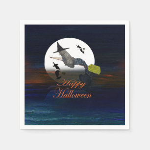 Serviette En Papier Serviettes de fête de sirène sorcière d'Halloween