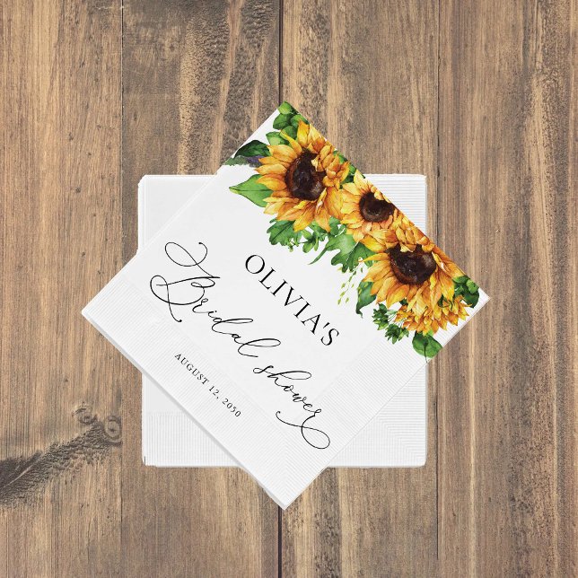 Serviette En Papier Serviettes de Fête des mariées de tournesol (Créateur téléchargé)