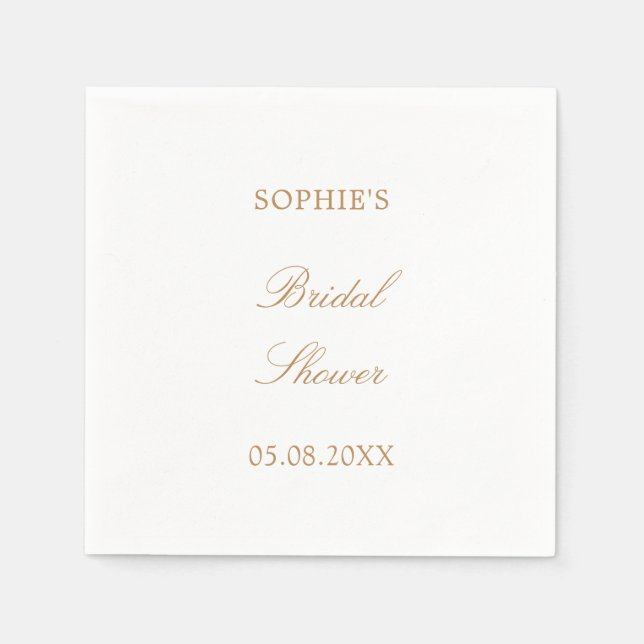 Serviette En Papier Serviettes de Fête des mariées en bois beige doré (Devant)