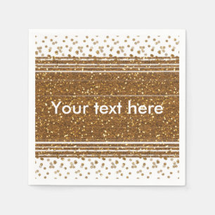 Serviette En Papier Serviettes de fête en paillettes d'or brossé faux 
