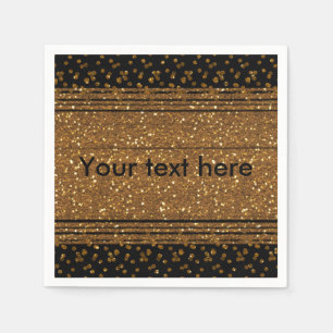 Serviette En Papier Serviettes de fête en paillettes dorées brossées f