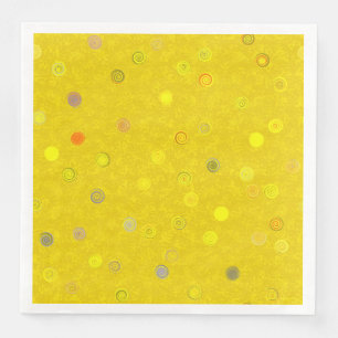Serviette En Papier Serviettes de fête en papier jaune à spirales et p