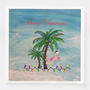 Serviette En Papier Serviettes de fête flamants de Noël