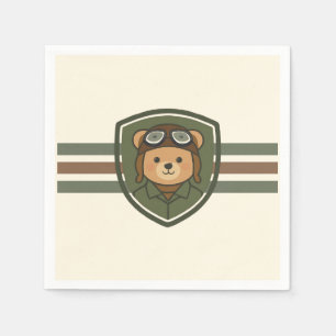 Serviette En Papier Serviettes de fête militaire pour aviateur ours