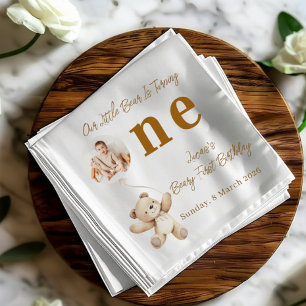 Serviette En Papier Serviettes de fête pour première année Ourson Mign