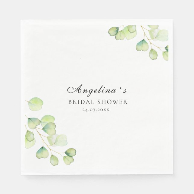 Serviette En Papier Serviettes de fête pour une douche nuptiale. (Devant)