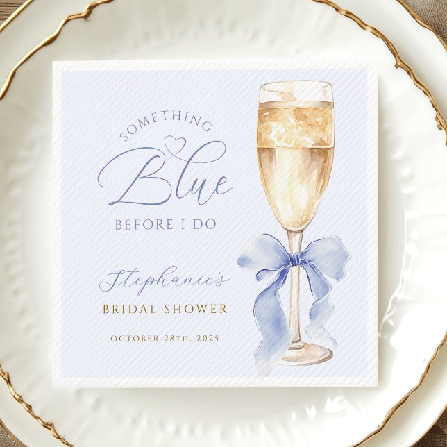 Serviette En Papier Serviettes de fête prénuptiale avec noeud bleu (Créateur téléchargé)