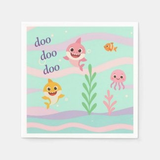 Serviette En Papier Serviettes de fête thème Baby Shark 