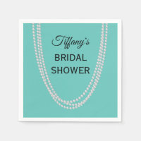 Serviettes de Fêtes des mariées Turquoise et Perle