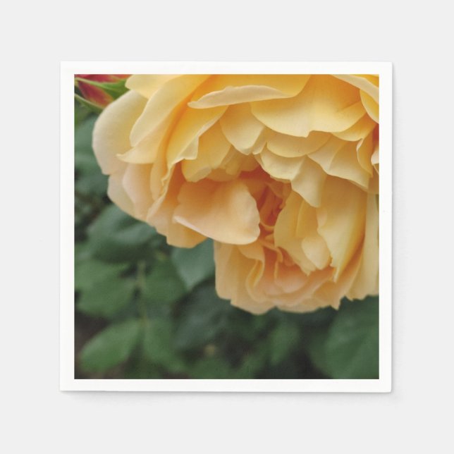 Serviette En Papier Serviettes de fleurs de rose jaune (Devant)
