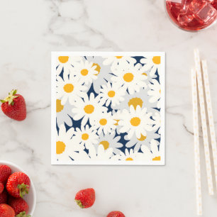 Serviette En Papier Serviettes de jardin à motif floral de marguerite