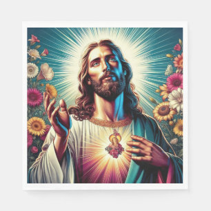 Serviette En Papier Serviettes de Jésus colorées !