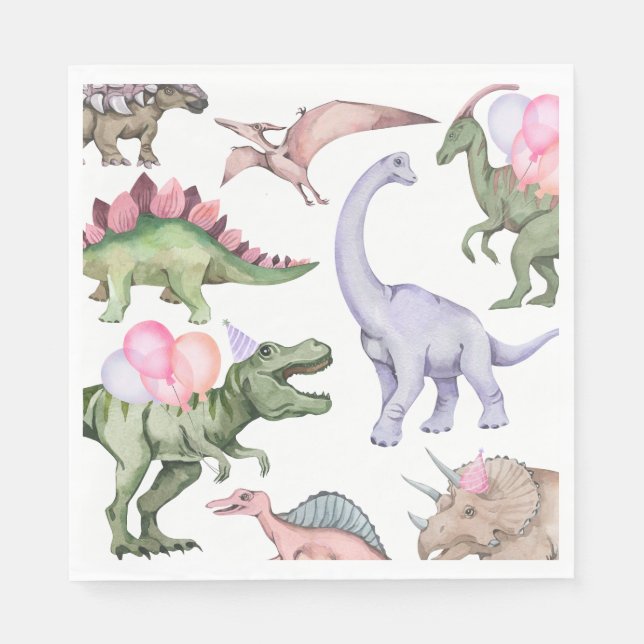 Serviette En Papier Serviettes de la fête des dinosaures (Devant)
