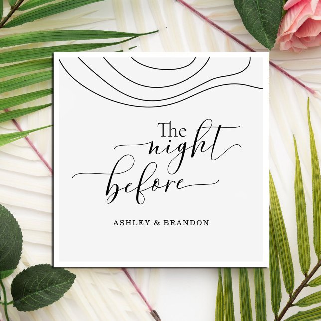 Serviette En Papier Serviettes de la Nuit Avant Minimal Script Abstrac (Créateur téléchargé)